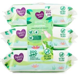 Parent's Choice Refreshing Cucumber Baby Wipes - 300 Count (Green)